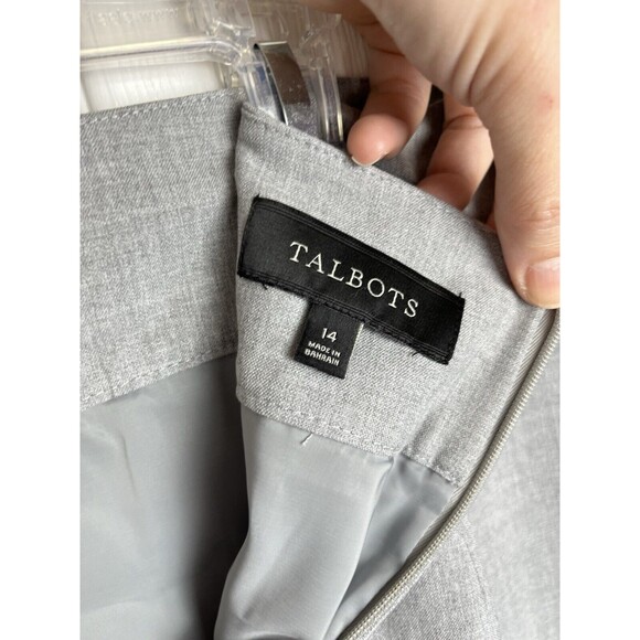Talbots Pencil Skirt Size 14 Gray with Slash Pockets and Back Slit - Picture 4 of 8
